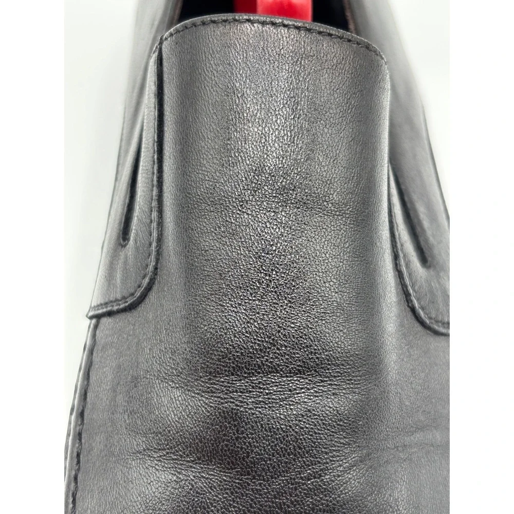 Monte Rosso Loafers Dress Shoes Mens Size 10 Black Leather Slip On Made in Italy